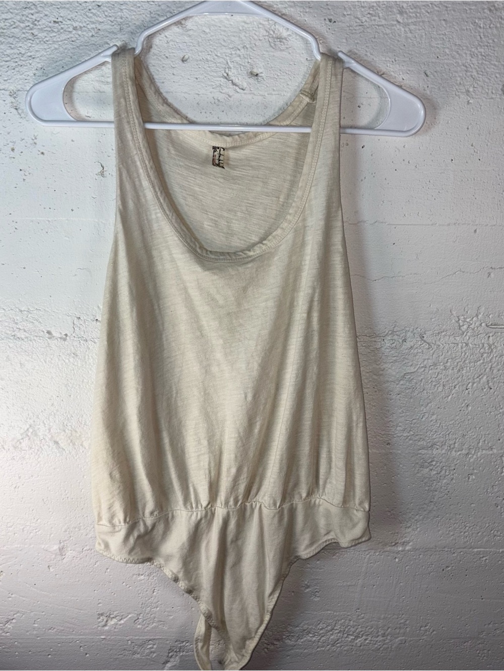 Intimately Free People Women's Cream Tank Bodysuit - Casual Scoop Neck size Larg